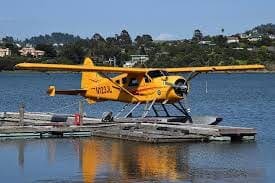 Seaplane flight over the Bay